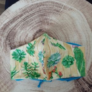Handmade Cotton Succulent Fitted Mask